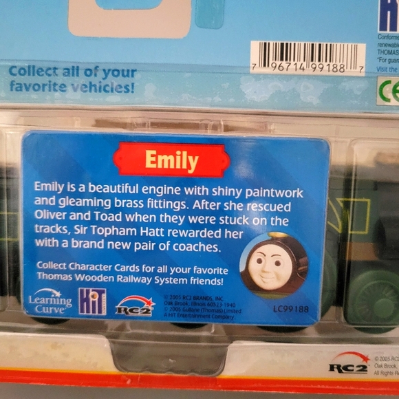 Thomas Wooden Railway Emily and Tender Train - 2005 -  New in Package - Picture 3 of 6